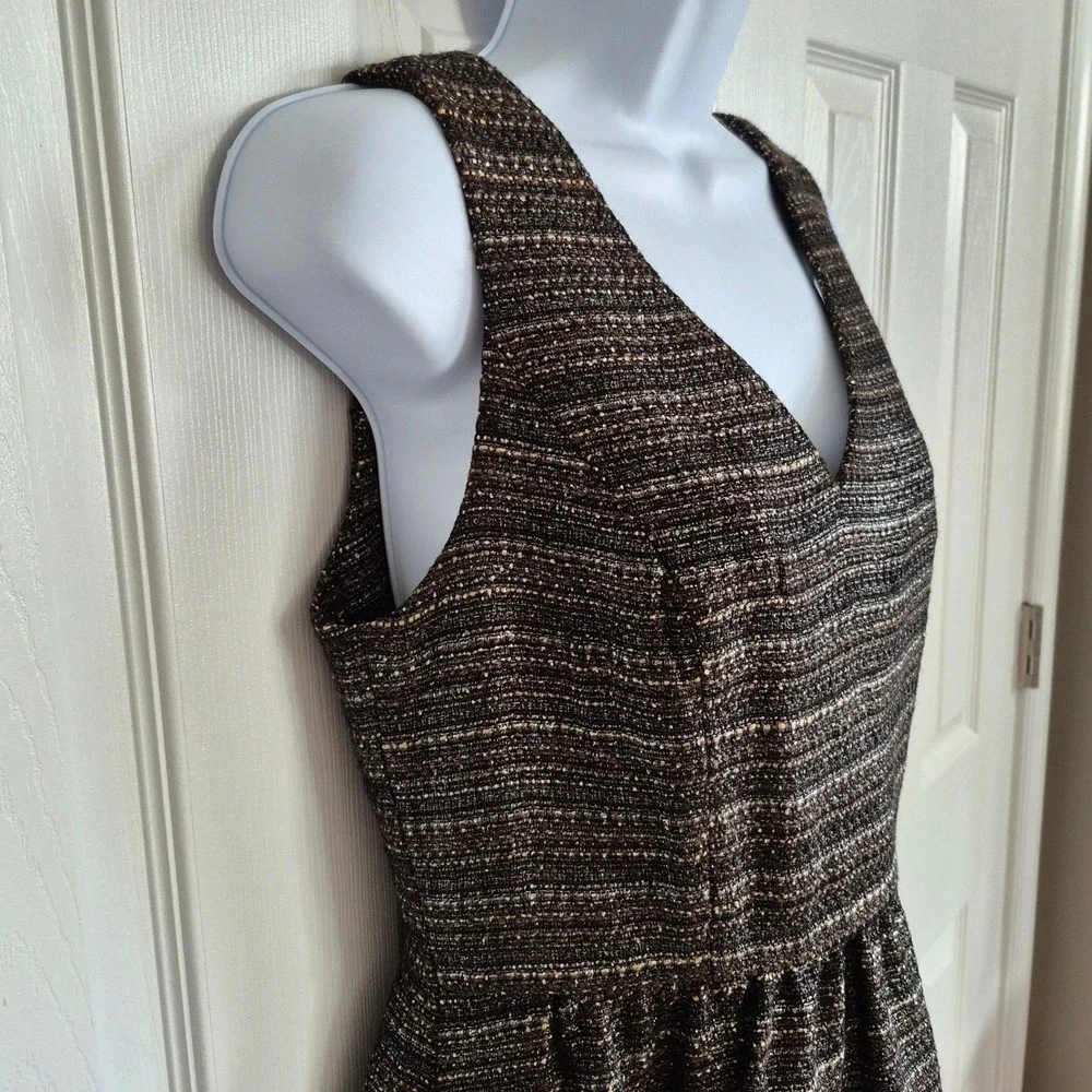 Anthropologie Moulinette Soeurs Glissade dress black metallic tweed size 6 - Picture 5 of 15